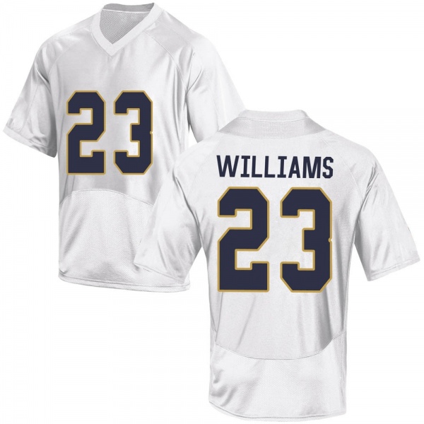 Kyren Williams Notre Dame Fighting Irish NCAA Men's #23 White Replica College Stitched Football Jersey TSR8555MI